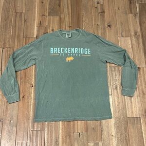 Comfort Colors Breckenridge Colorado Moose Graphic Shirt Long Sleeve Women’s M